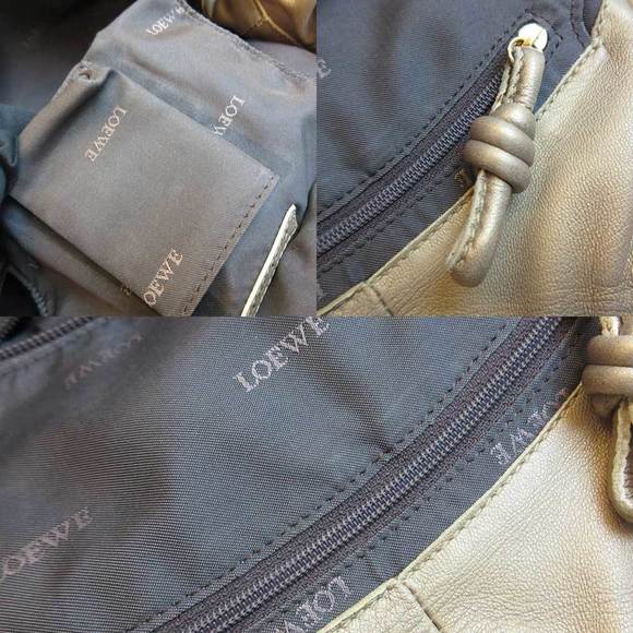 Loewe Nappa Aire Handbag Metallic Gold Color Anagram Women's Leather - Picture 6 of 6